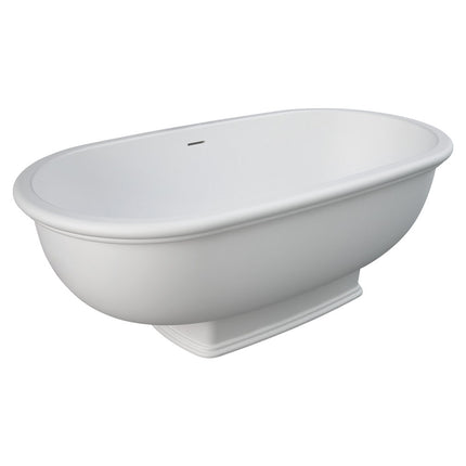 Fienza Rak Washington 1560 Vintage Freestanding Solid Surface Bathtub Matte White , Default Title