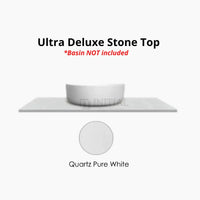 Otti Bruno Series Wall Hung Vanity with Single Basin Soft Close Doors Black Oak 1200W X 550H X 460D , + 20mm Above Counter - Pure White None
