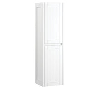 Fienza Hampton Satin White Tallboy Cabinet, 2 Solid Doors ,