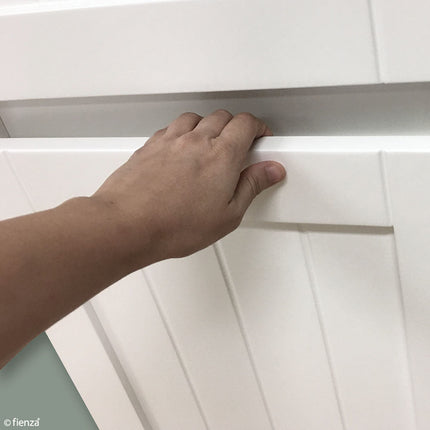 Fienza Hampton Satin White Tallboy Cabinet, 2 Solid Doors ,