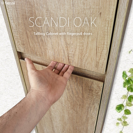 Fienza Edge Scandi Oak Tallboy Cabinet On Kickboard ,