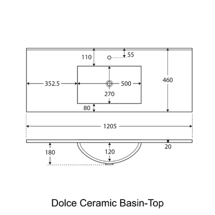 Fienza Fingerpull Gloss White 1200 Cabinet on Kickboard, Solid Doors ,