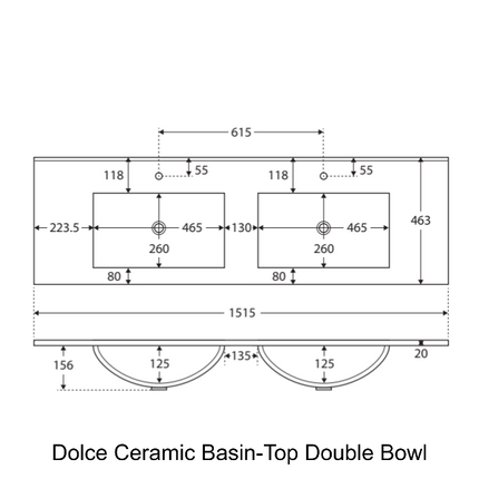 Fienza Fingerpull Gloss White 1500 Cabinet on Kickboard, Solid Doors ,