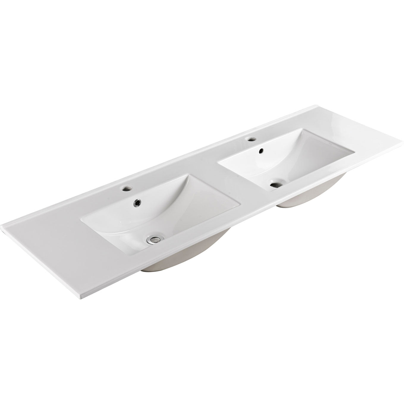 Fienza Dolce Ceramic Gloss White Basin Top, 1500mm, Double Bowl ,