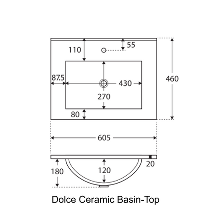 Fienza Edge Scandi Oak 600 Cabinet on Kickboard, Solid Doors, Bevelled Edge ,