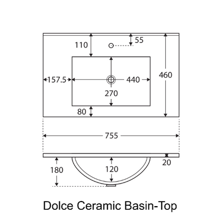 Fienza Amato Satin White 750 Wall Hung Cabinet, Solid Panels, Bevelled Edge ,