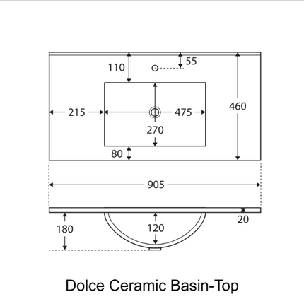 Fienza Amato Satin White 900 Cabinet on Kickboard, Solid Panels, Bevelled Edge ,
