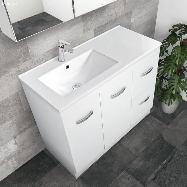 Fienza Dolce 900 Offset Vanity on Kickboard, 5 Colours, 1 Tap Hole ,