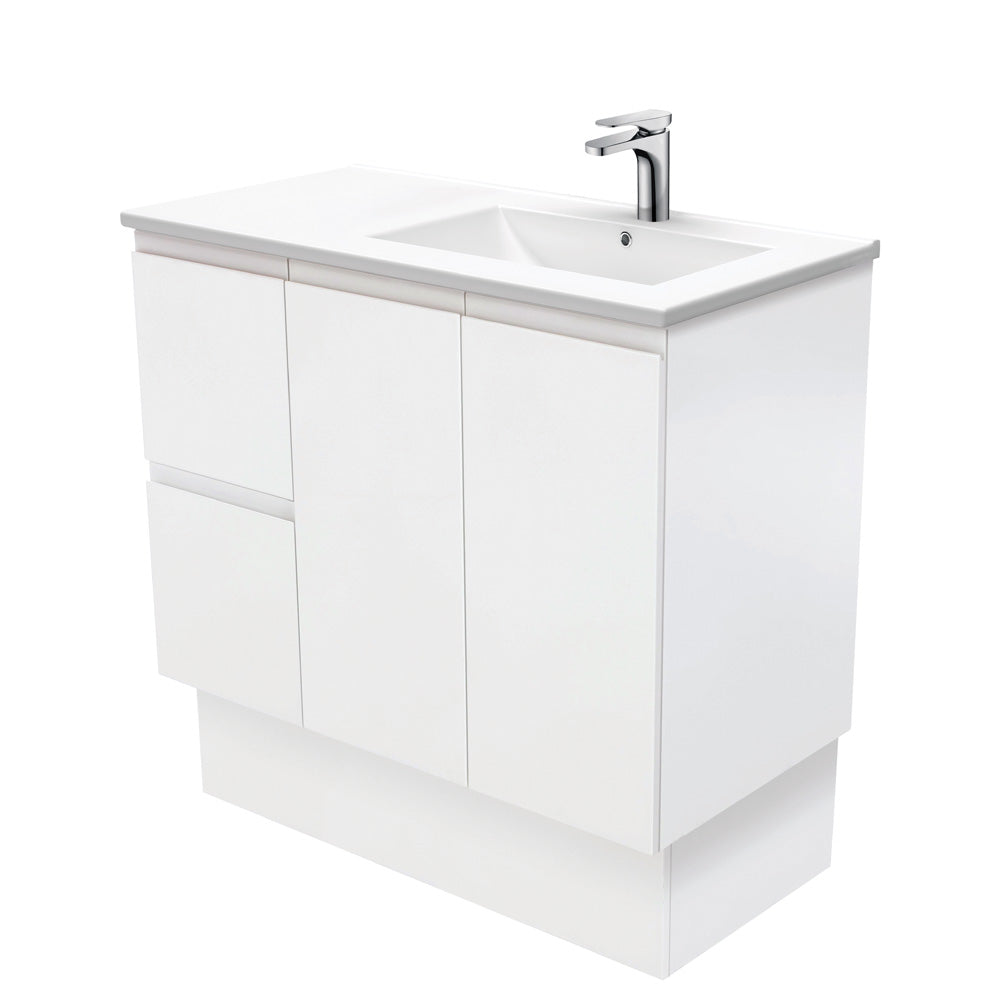 Fienza Dolce 900 Offset Vanity on Kickboard, 5 Colours, 1 Tap Hole