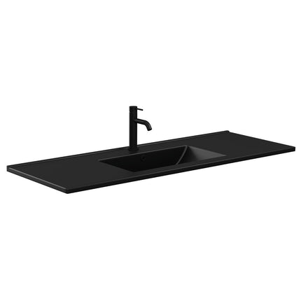 Fienza Dolce Ceramic Matte Black Basin Top, 1200mm ,