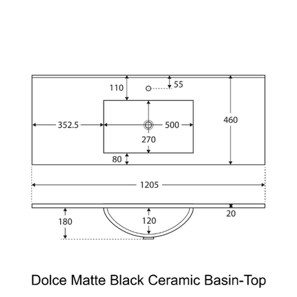 Fienza Quest Gloss White 1200 Cabinet on Kickboard, 2 Solid Drawers ,