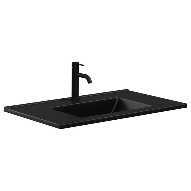 Fienza Dolce Ceramic Matte Black Basin Top, 750mm ,