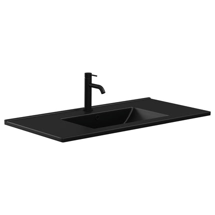 Fienza Dolce Ceramic Matte Black Basin Top, 900mm ,