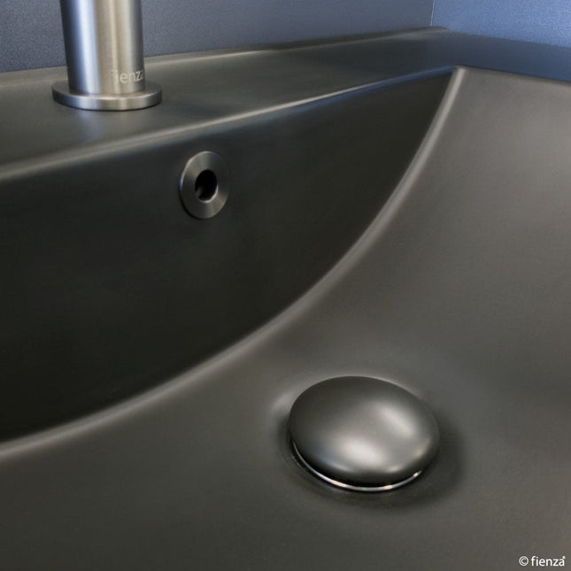 Fienza Dolce Ceramic Matte Black Basin Top, 750mm ,