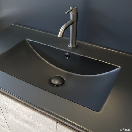 Fienza Dolce Ceramic Matte Black Basin Top, 750mm ,