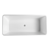 Bathroom Gloss White Kubic Floor Freestanding Bathtub with No Overflow 1500X705X580 ,