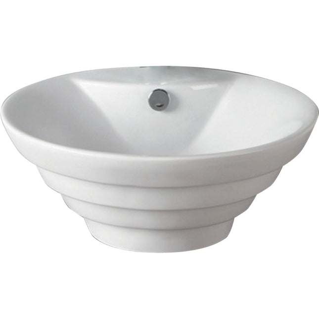 Fienza Cairo Gloss White Above Counter Basin, 4 Stepped ,