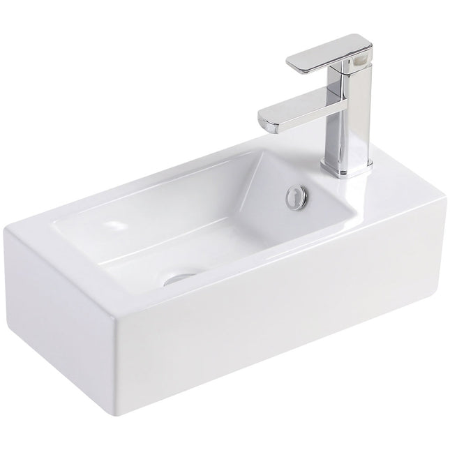 Fienza Linea Gloss White Right Bowl Wall Basin ,