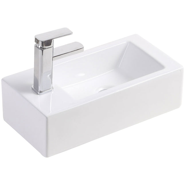 Fienza Linea Gloss White Left Bowl Wall Basin ,