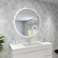 Round 3 Color Lighting Touch Free LED Mirror with Magnifying Mirror 900 ,