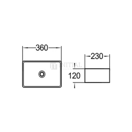 Gloss Rectangle Ultra Slim Above Counter Basin White 360X230X120 ,