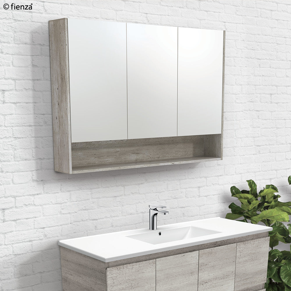 Fienza Universal Mirror Cabinet, Satin Black Display Shelf, 1200mm ,