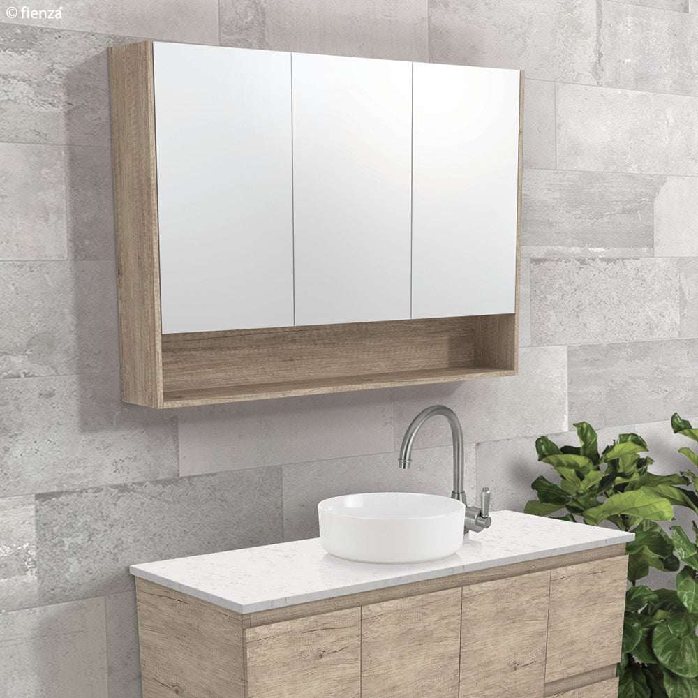 Fienza Universal Mirror Cabinet, Gloss White Display Shelf, 900mm ,