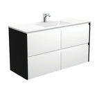With Moulded Basin-Top - Vanessa Poly-Marble / Satin Black Panels