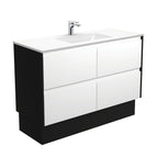 With Moulded Basin-Top - Vanessa Poly-Marble / Satin Black Panels