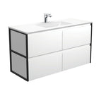 With Moulded Basin-Top - Vanessa Poly-Marble / Matte Black Frames
