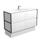 With Moulded Basin-Top - Vanessa Poly-Marble / Matte Black Frames