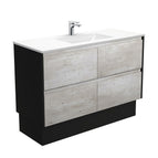 With Moulded Basin-Top - Vanessa Poly-Marble / Satin Black Panels