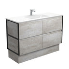 With Moulded Basin-Top - Vanessa Poly-Marble / Matte Black Frames