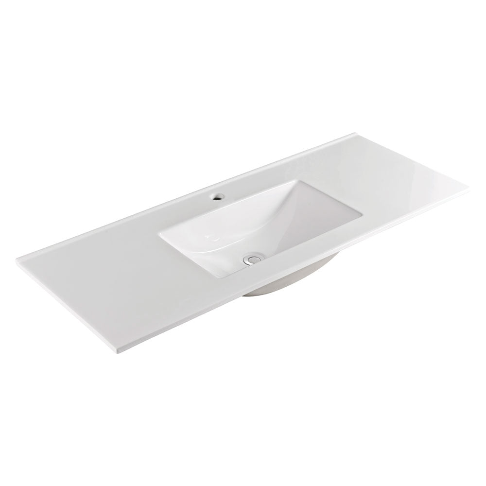 Fienza Vanessa Poly Marble Gloss White Basin Top, 1200mm ,