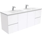 With Moulded Basin-Top - Vanessa Poly-Marble / Double Bowl