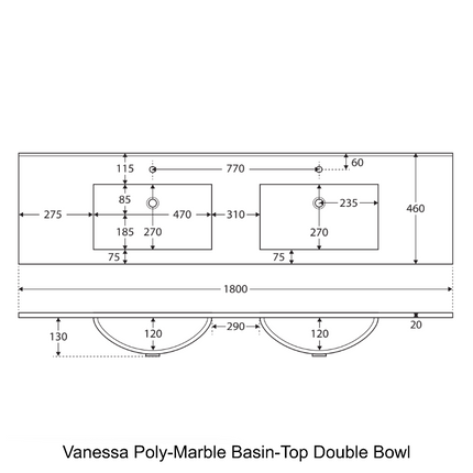 Fienza UniCab Gloss White 1800 Cabinet on Kickboard, Solid Doors ,