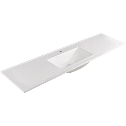 Fienza Vanessa Poly Marble Gloss White Basin Top, 1800mm, Single Bowl ,