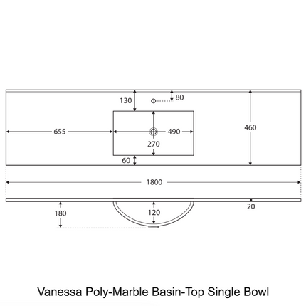 Fienza UniCab Gloss White 1800 Wall Hung Cabinet, Solid Doors ,