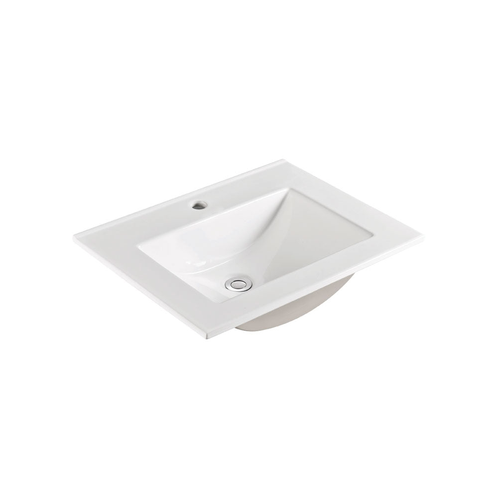 Fienza Vanessa Poly Marble Gloss White Basin Top, 600mm ,