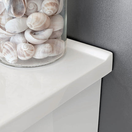 Fienza Amato Scandi Oak 750 Cabinet on Kickboard, Solid Panels, Bevelled Edge , With Moulded Basin-Top - Vanessa Poly-Marble Satin White Panels