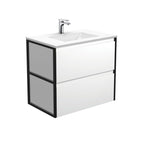 With Moulded Basin-Top - Vanessa Poly-Marble / Matte Black Frames