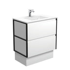 With Moulded Basin-Top - Vanessa Poly-Marble / Matte Black Frames