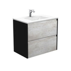 With Moulded Basin-Top - Vanessa Poly-Marble / Satin Black Panels
