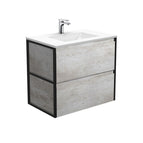 With Moulded Basin-Top - Vanessa Poly-Marble / Matte Black Frames
