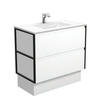 With Moulded Basin-Top - Vanessa Poly-Marble / Matte Black Frames
