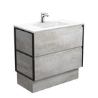 With Moulded Basin-Top - Vanessa Poly-Marble / Matte Black Frames