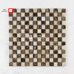 Dark Emprador & Cream Mix Porcelain Feature Tile 300X300mm ,