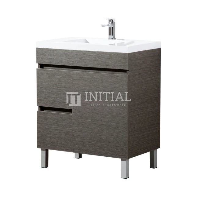 Essence Wood Grain Freestanding Vanity with 1 Door and 2 Drawers Left Side Dark Brown 740W X 860H X 455D ,